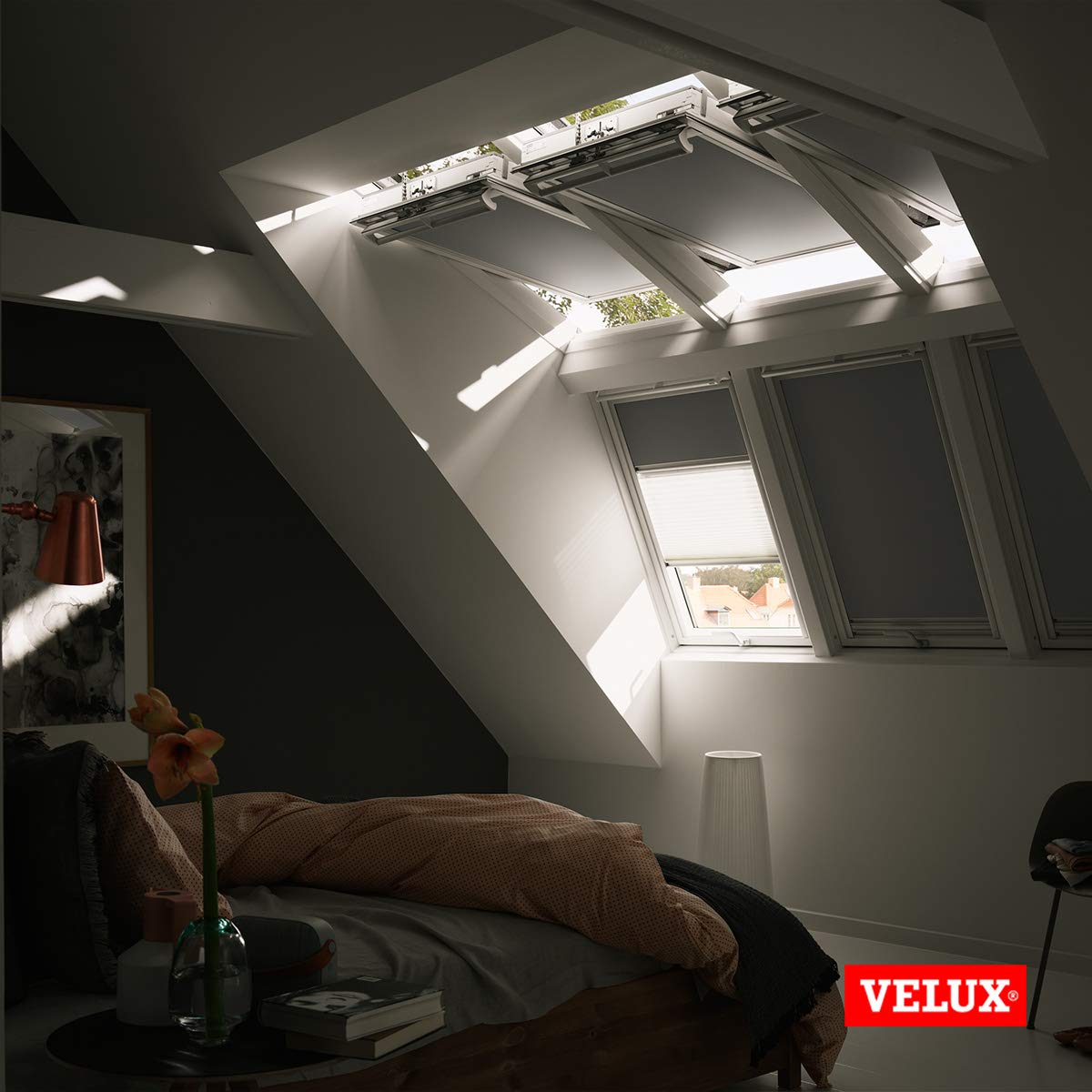 Velux Verdunkelung Plus DFD C02 Rollo Grau weiß