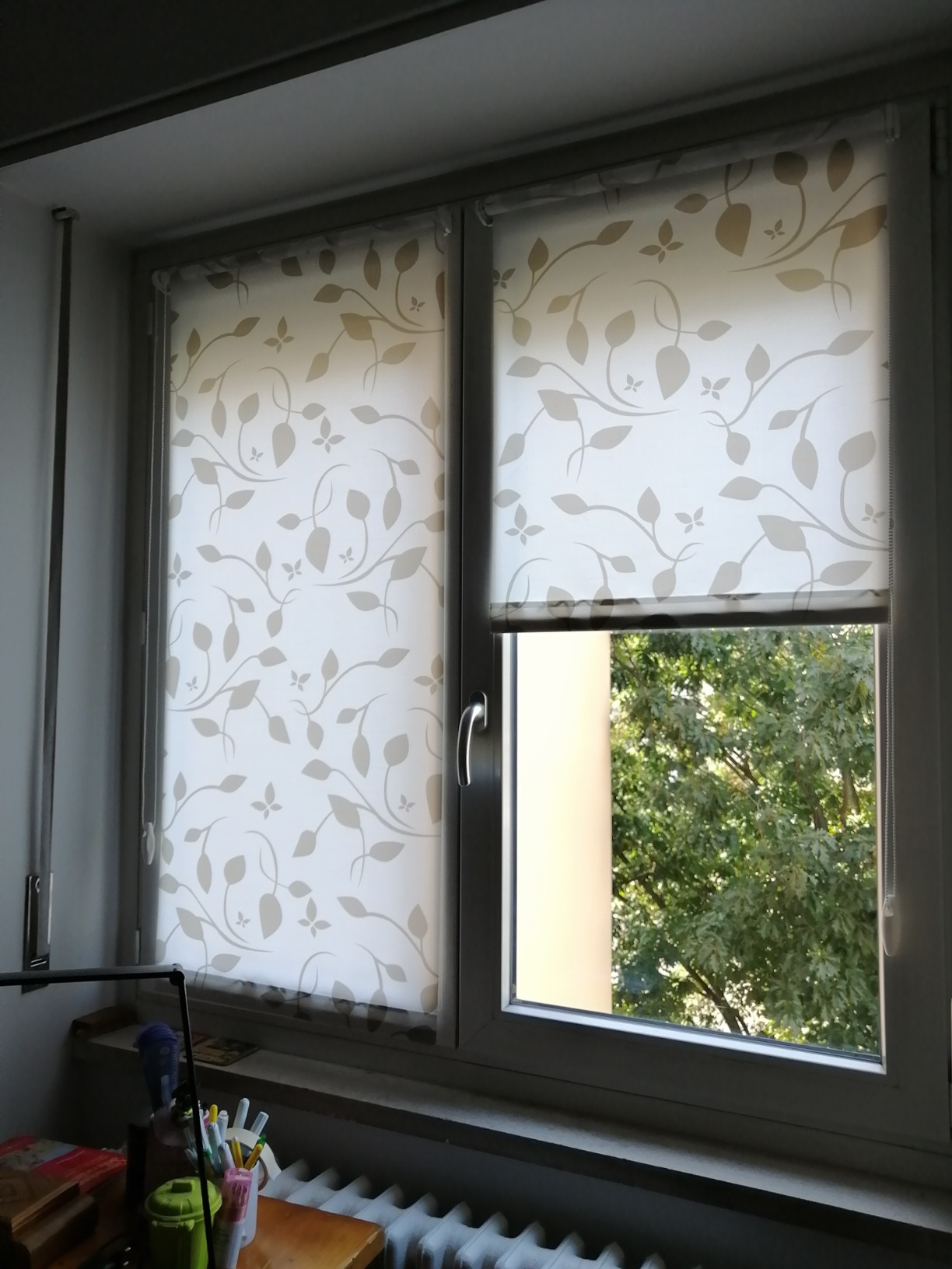 GARDINIA EASYFIX Rollo 721 Stickerei Silber 75x150 cm blickdicht
