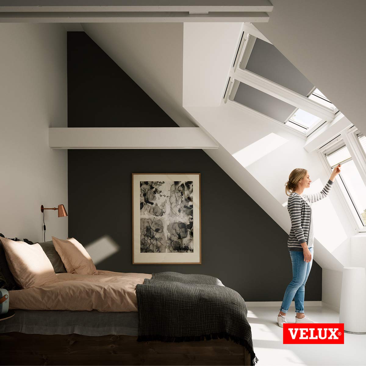 Velux Verdunkelung Plus DFD C02 Rollo Grau weiß