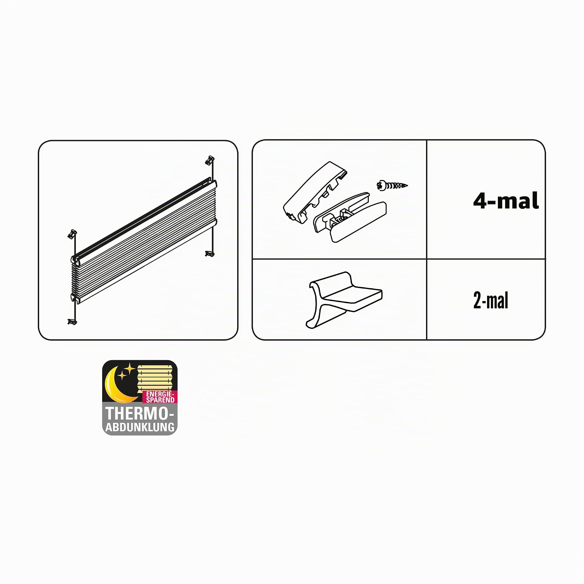 GARDINIA Concept Wabenplissee Thermo Weiß 40x130 cm
