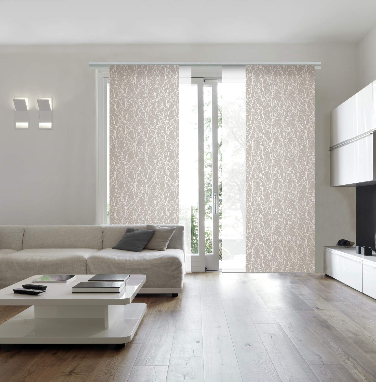 Gardinia Solid Flächenvorhang Äste Beige 60x245 cm