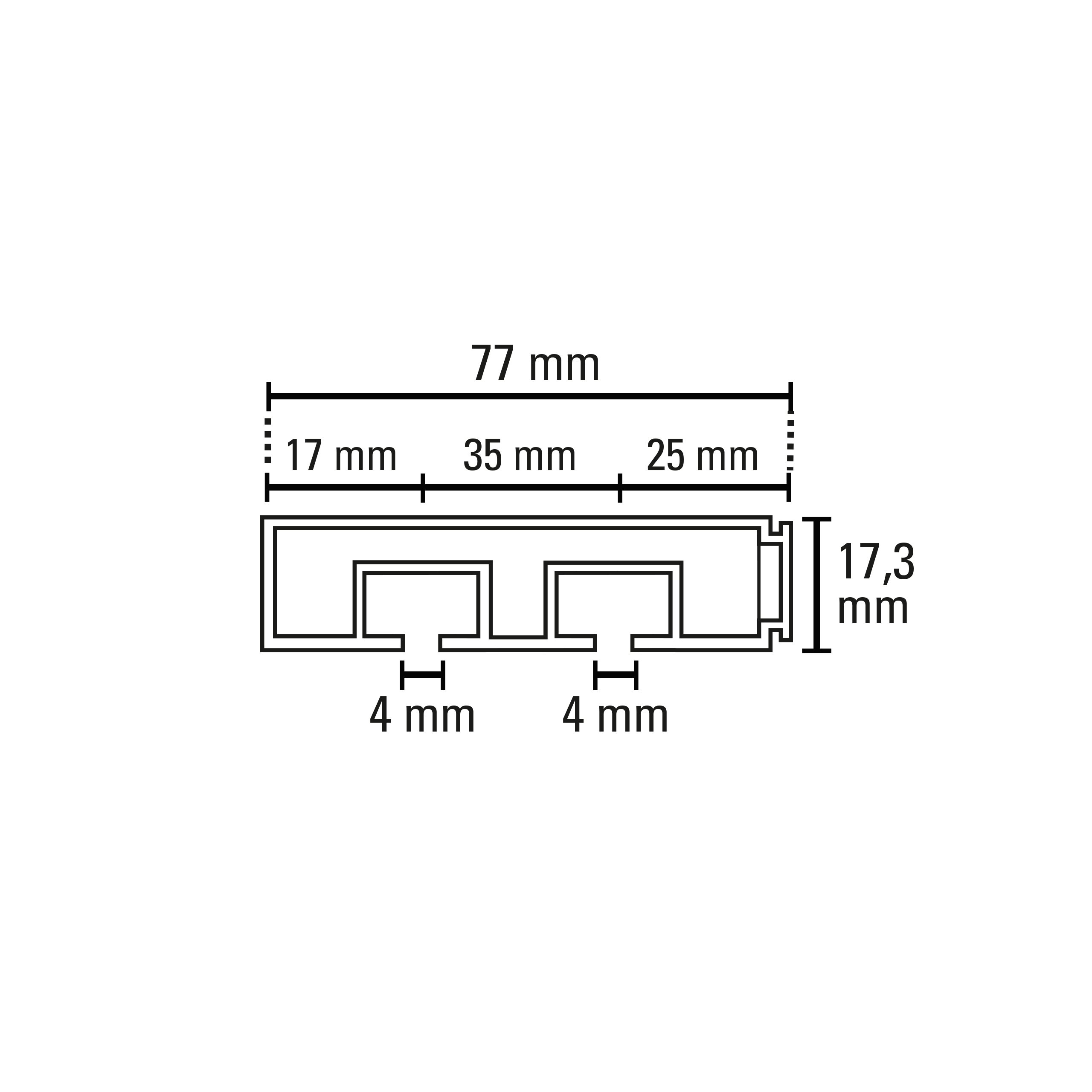 Gardinia Chicago Vorhangschienen Set 3x120 cm 2-läufig