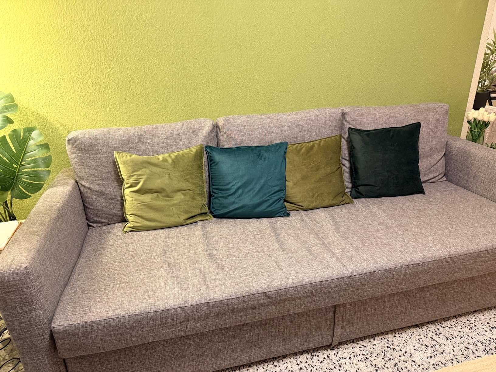 Topfinel Kissenbezüge 50x50 cm Blau Samt 4er-Set Verlauf