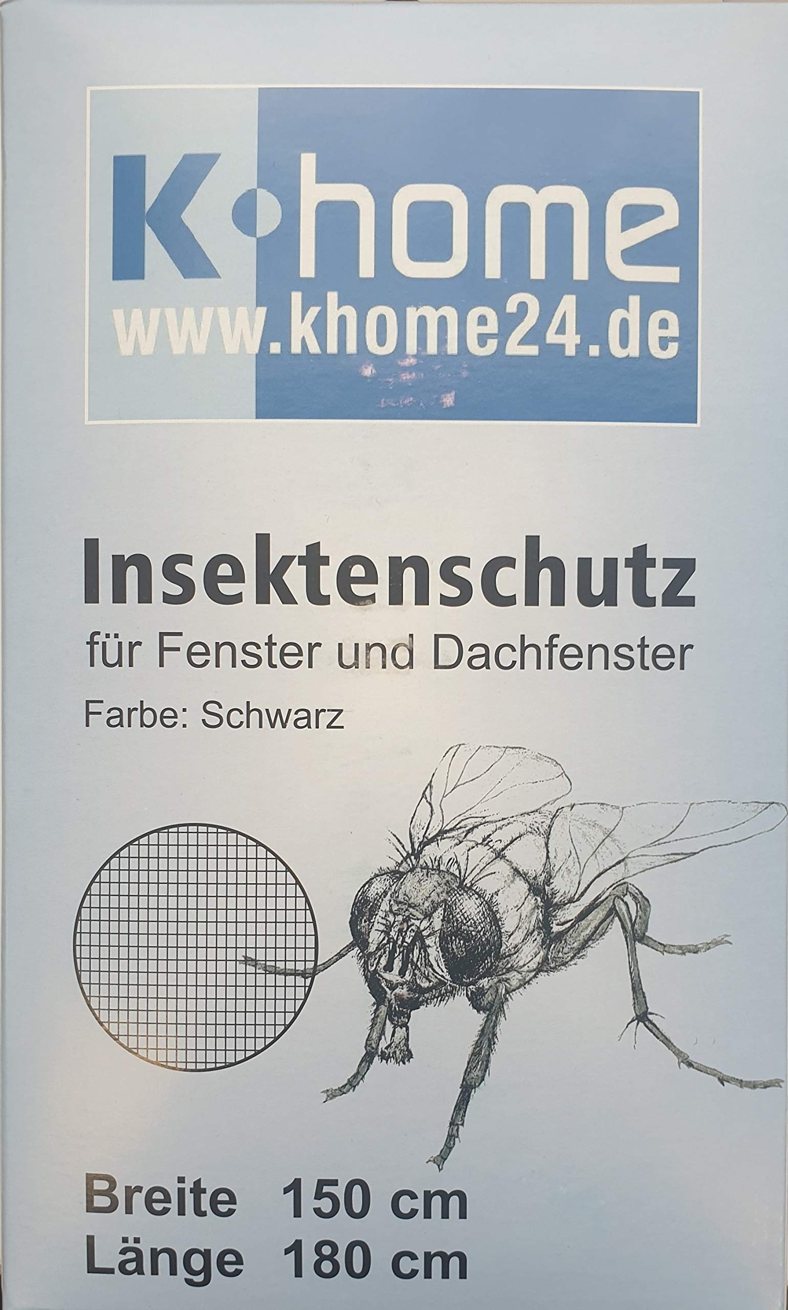 K-Home Insektenschutz Fliegengitter mit Reißverschluss 150x180