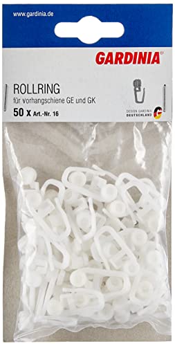 GARDINIA Chicago Rollringe weiß 50er Set Kunststoff Schiene