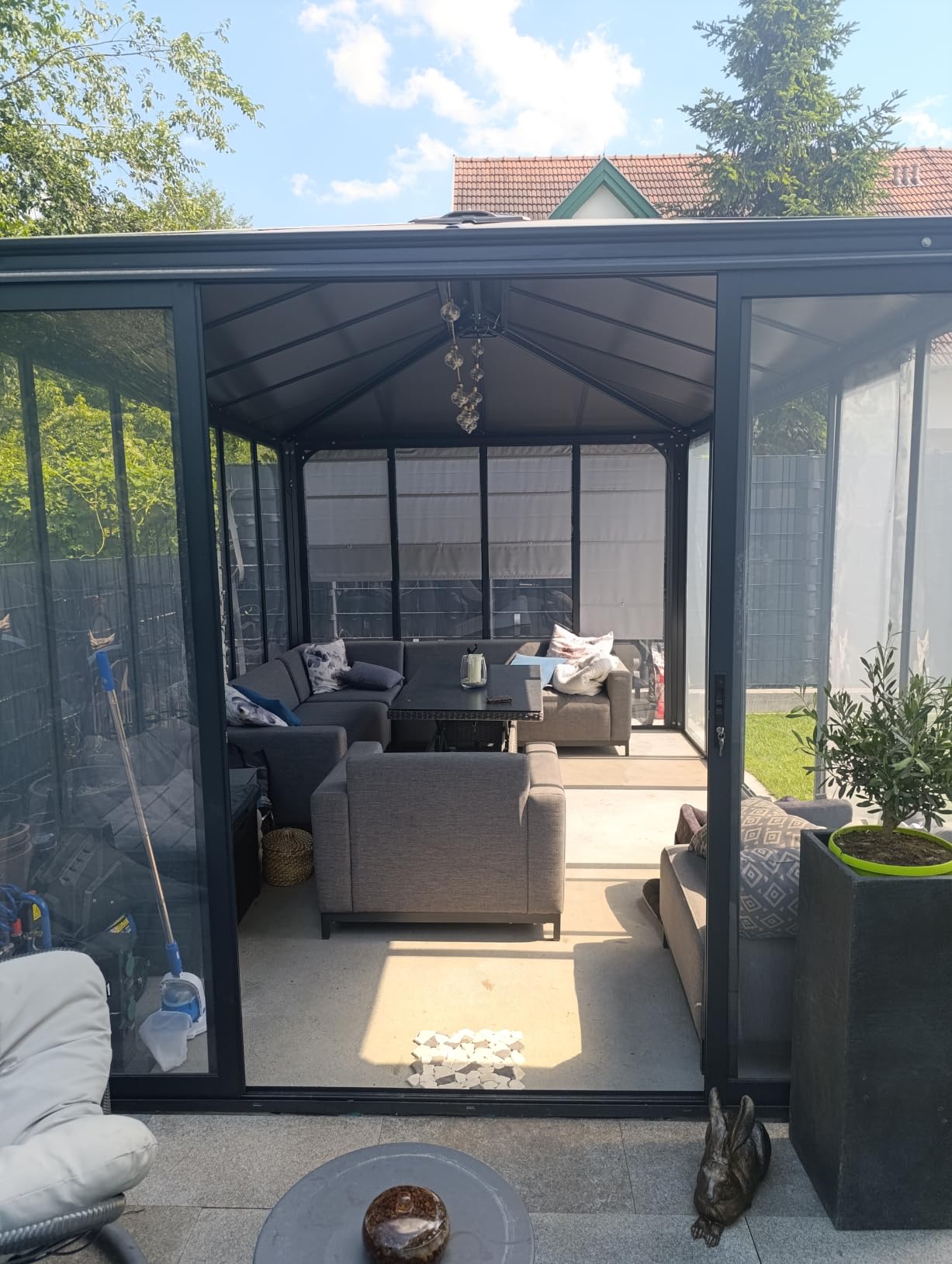 GARDINIA EASYFIX Raffrollo 100x140 cm Grau blickdicht