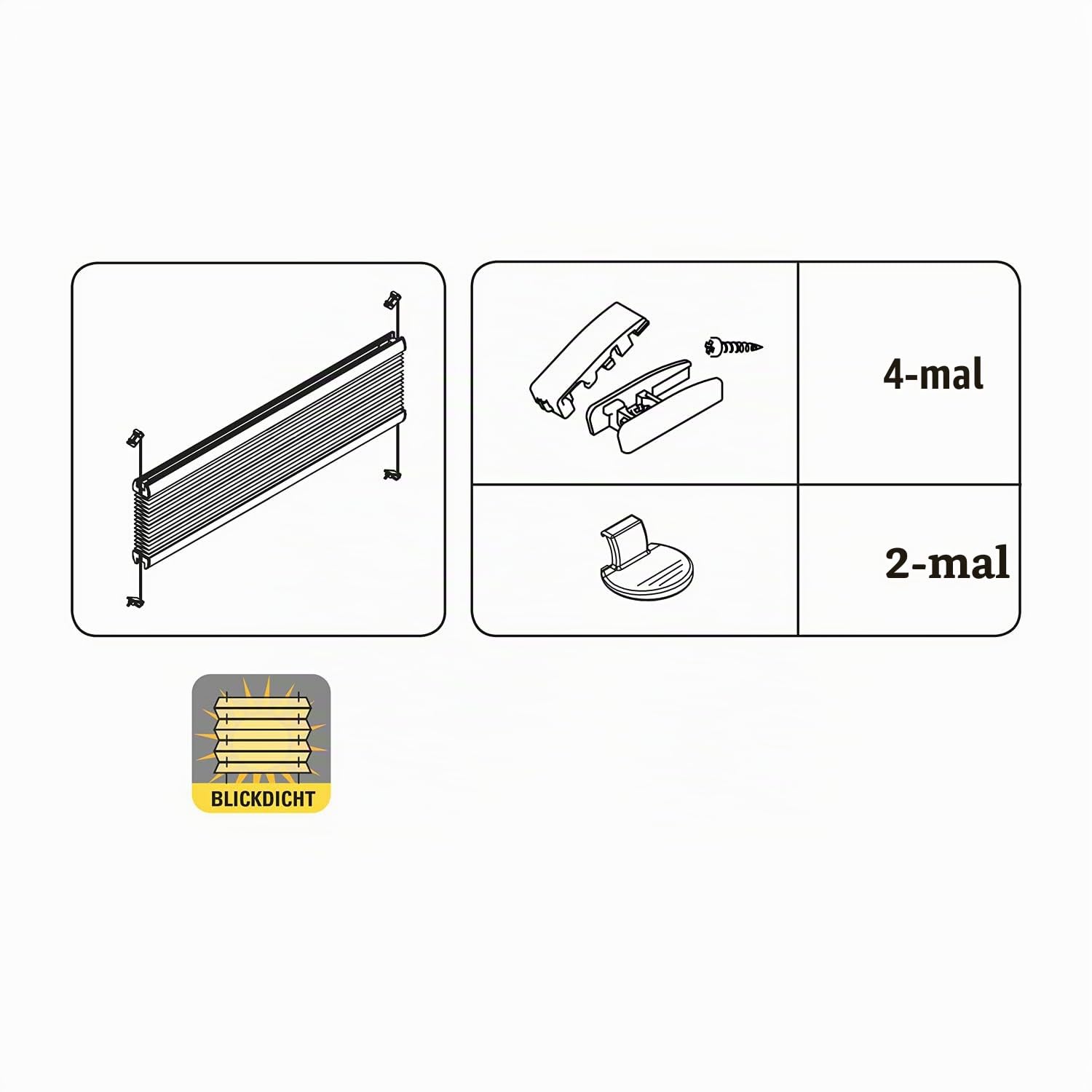 GARDINIA Plissee Concept Faltrollo Weiß 40x130 cm blickdicht