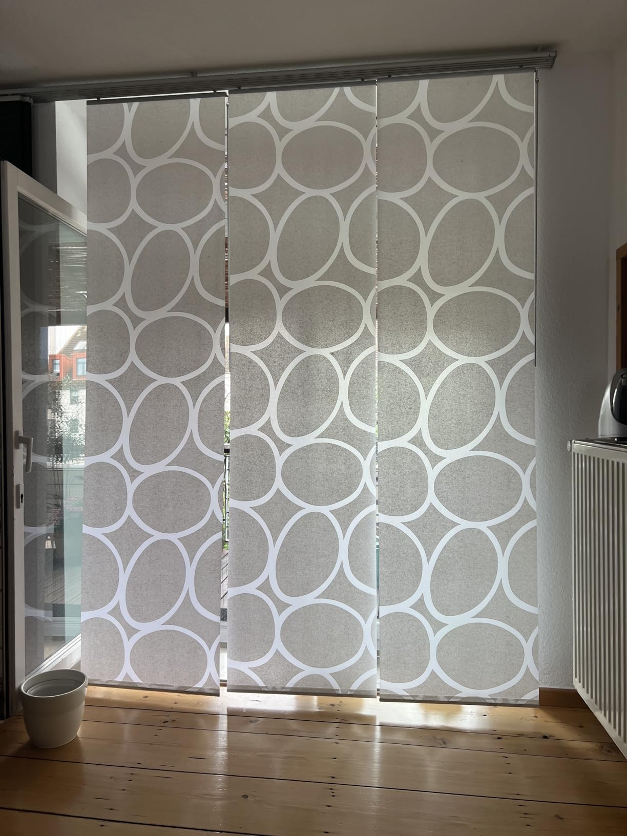 Gardinia Solid Flächenvorhang 60x245 cm Weiß Steine Lichtdurchlässig