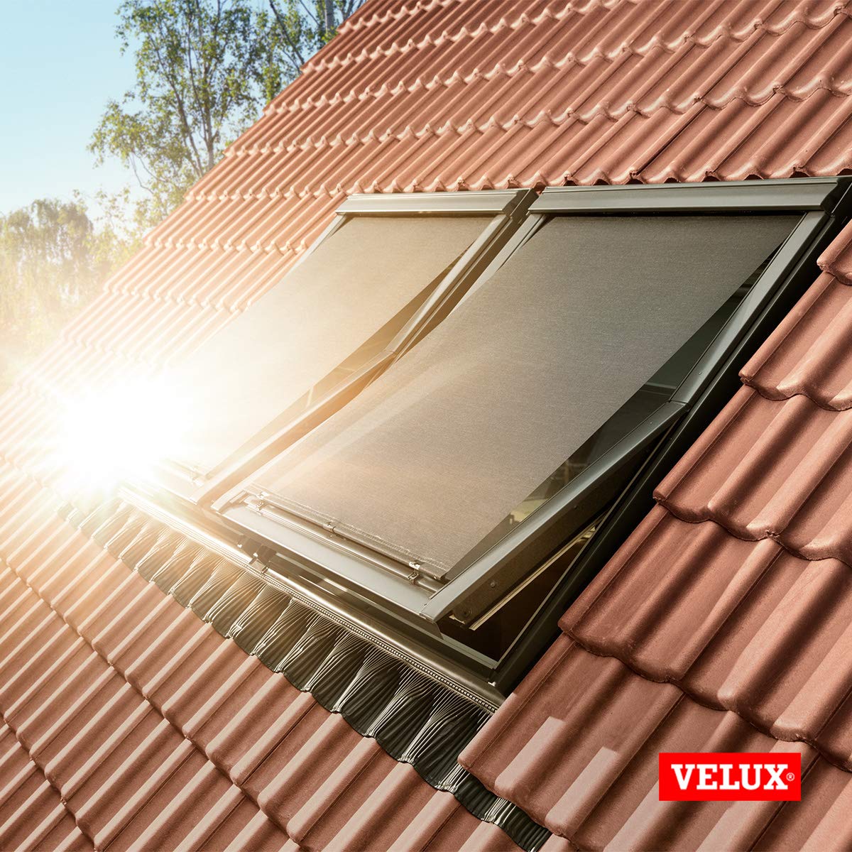 VELUX Hitzeschutz-Markise B37xH98 Schwarz MHL manuell