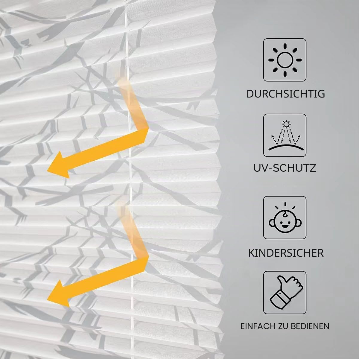 K-Home Plissee Klemmfix 65x210 cm Weiß Streifen Ausbrenner