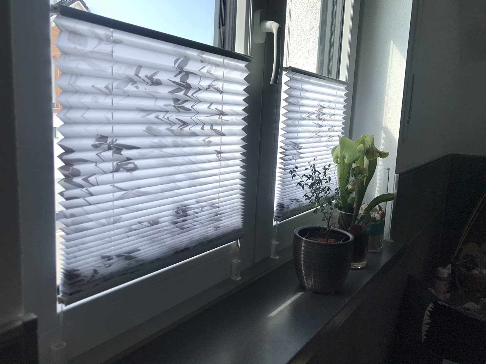 GARDINIA Bella EASYFIX Plissee Weiß 80x130 cm blickdicht