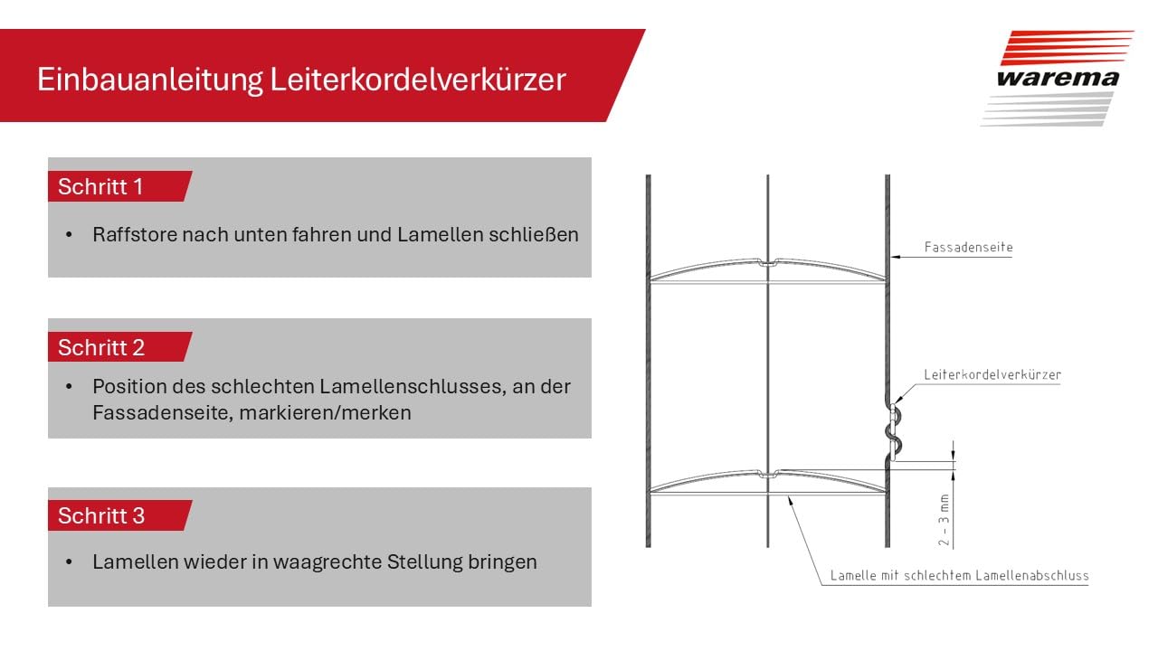 WAREMA Terrea Leiterkordelverkürzer 10er-Set Schwarz