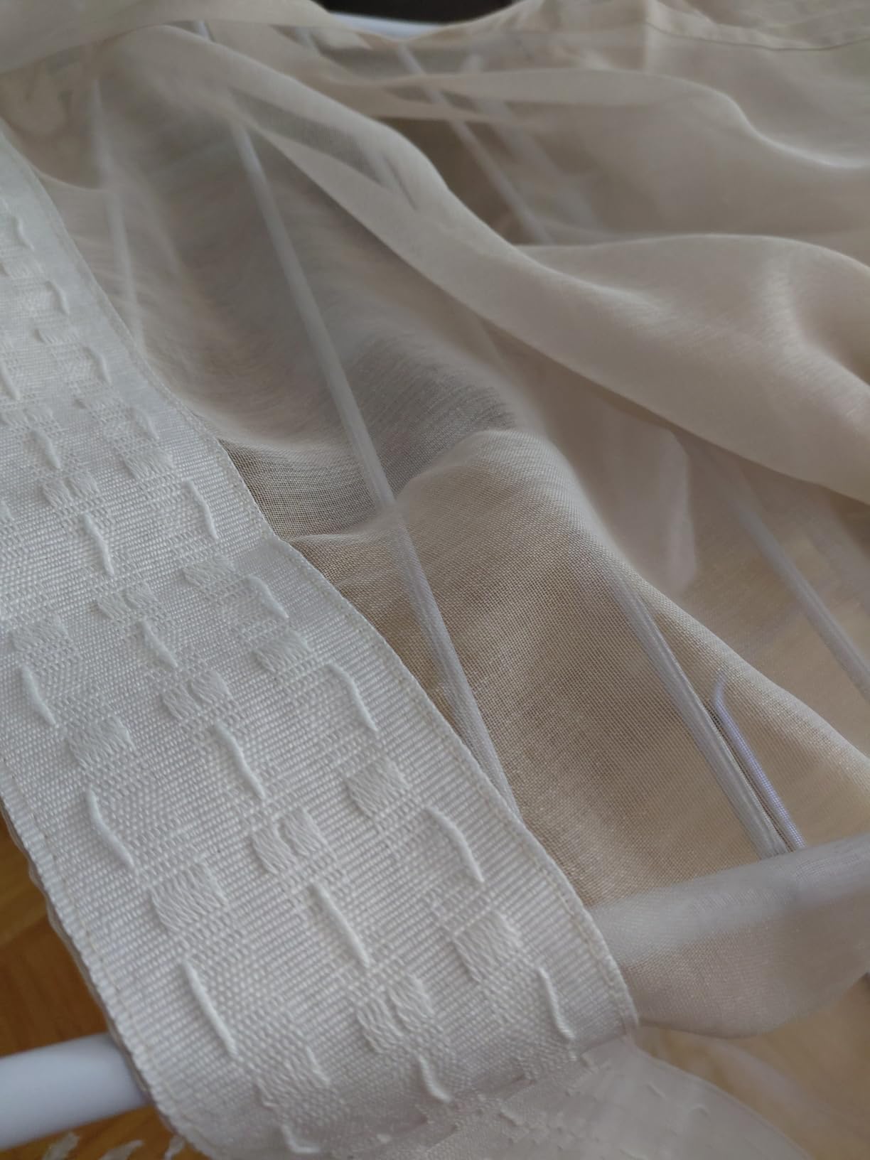 Topfinel Gardinen Vorhänge Voile Weiß 140x245 cm 2er Set