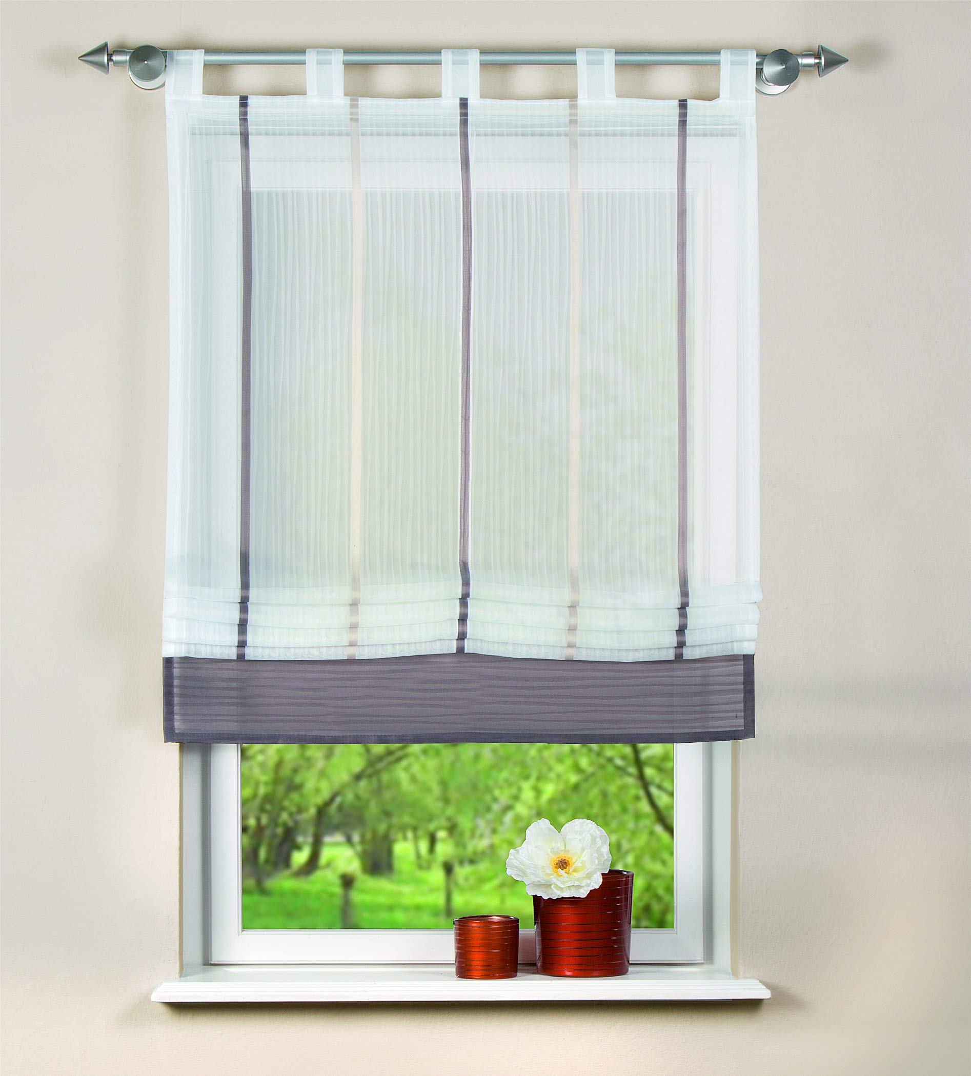 Home Fashion Raffrollo Gabi transparent stein 150x120 cm