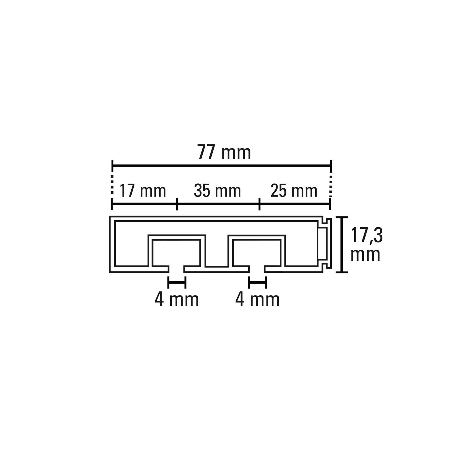 GARDINIA Chicago GE2 Vorhangschiene 180 cm Weiß 2-läufig