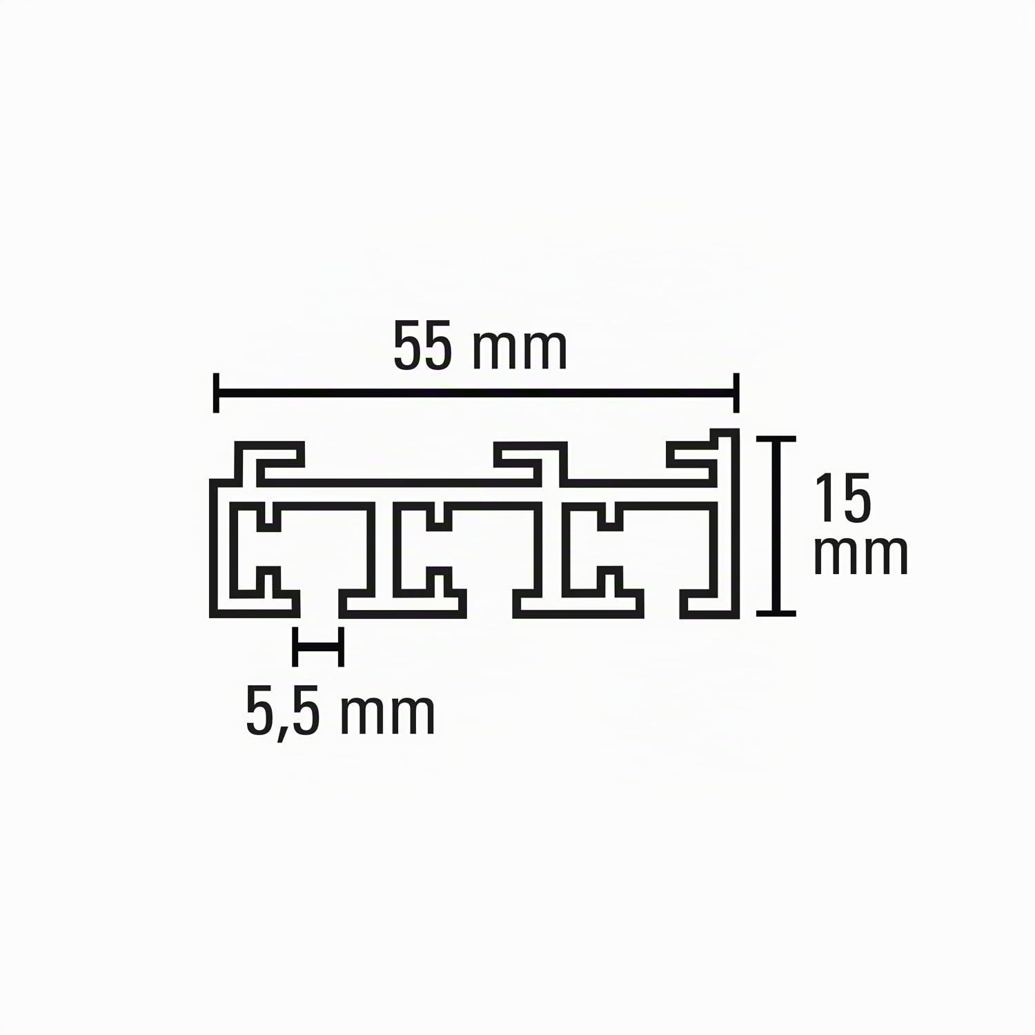 Gardinia Solid Flächenvorhangschiene Atlanta Weiß 160 cm
