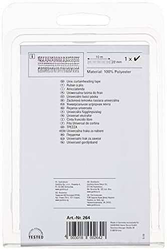 GARDINIA Chicago Gardinenband weiß 22mm x 10m Polyester