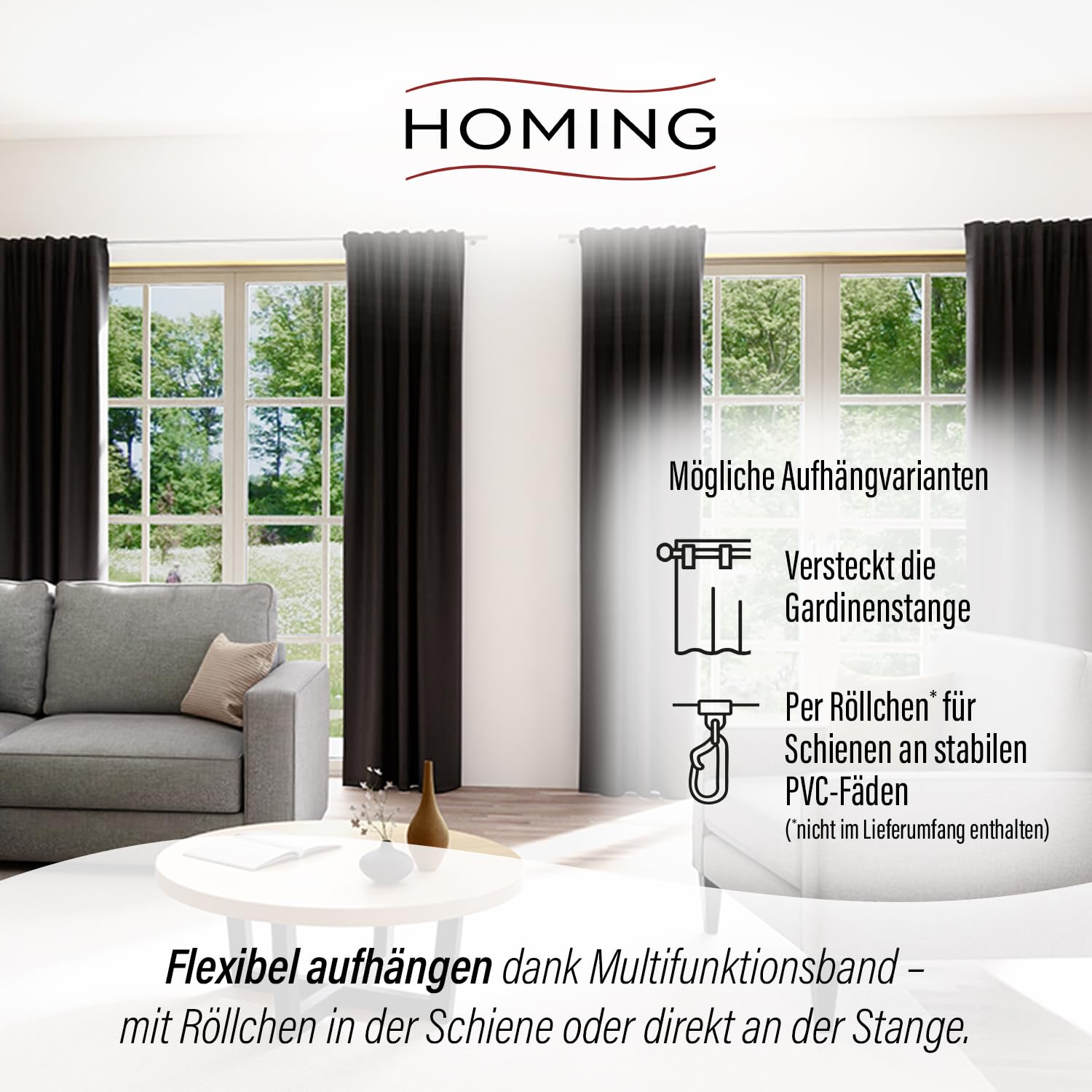 Homing Vorhang Jolie Verdunkelungsvorhang anthrazit 135x245
