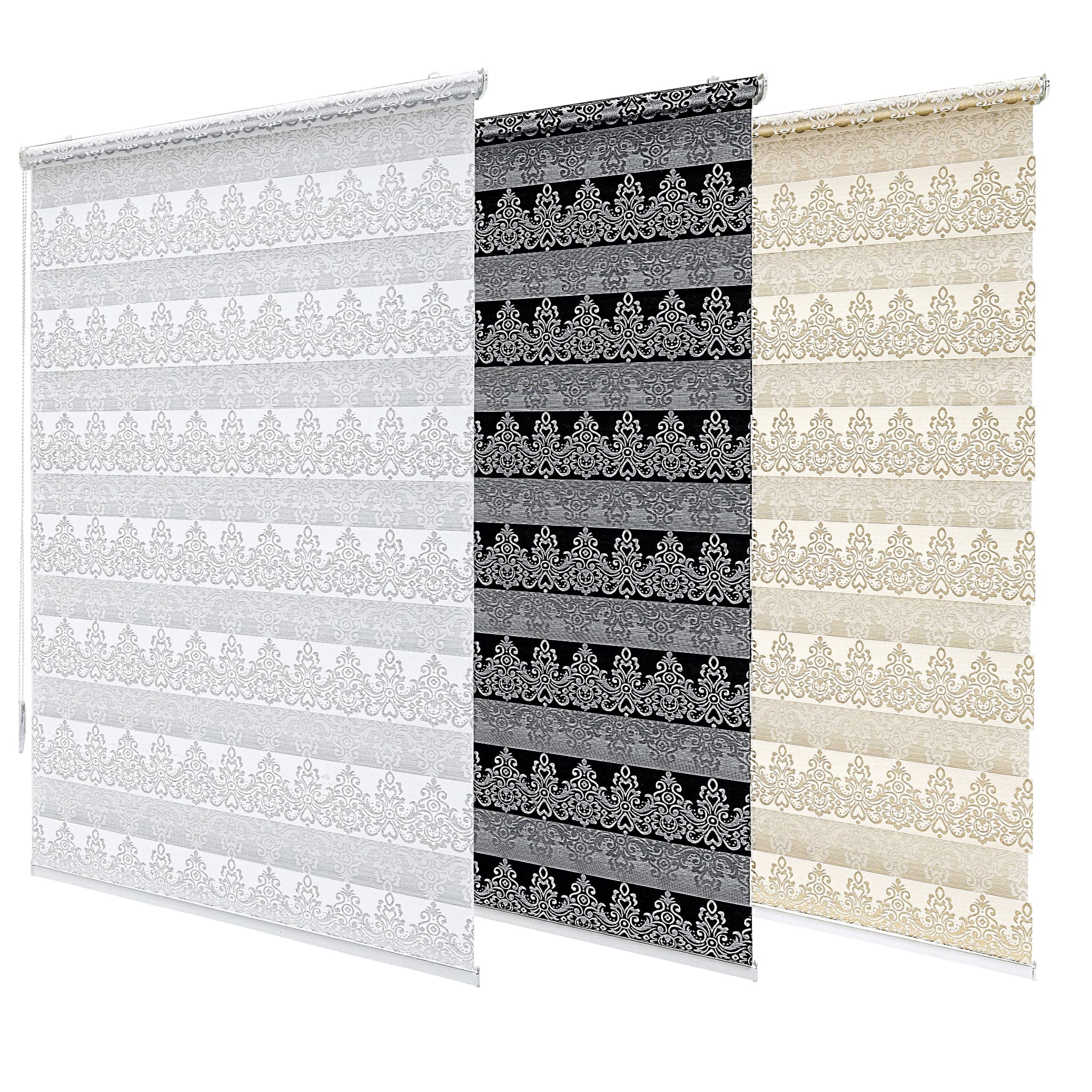 Brillant Doppelrollo Klemmfix 90x220 cm Gold Glitzer Seitenzug