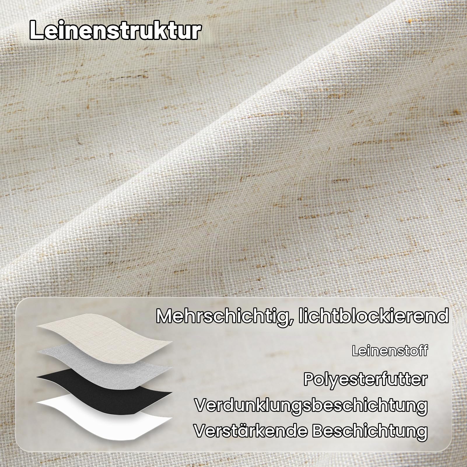 Topfinel Vorhang Ösen Verdunkelung Cream 300x240 cm blickdicht