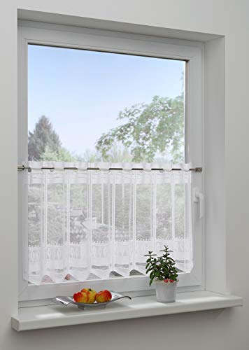 GARDINIA Country Scheibengardine Borte Weiß 50x150 cm transparent