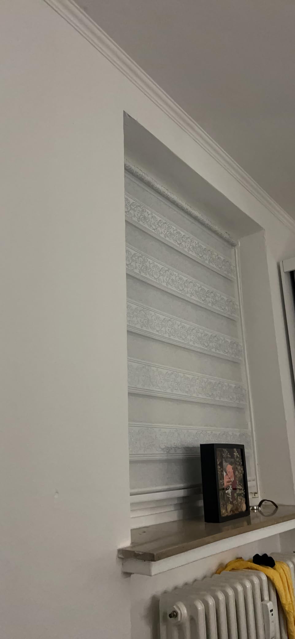 Brillant Doppelrollo Klemmfix 100x150 Weiß-Silber Ornament