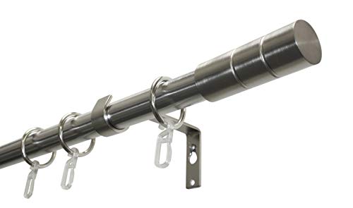 GARDINIA Kira Gardinenstange 160 cm Ø19 mm Edelstahl-Optik