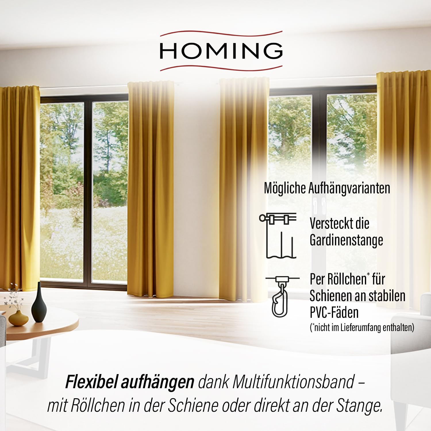 Homing Kim Vorhang Safran 140x245 cm verdunkelnd