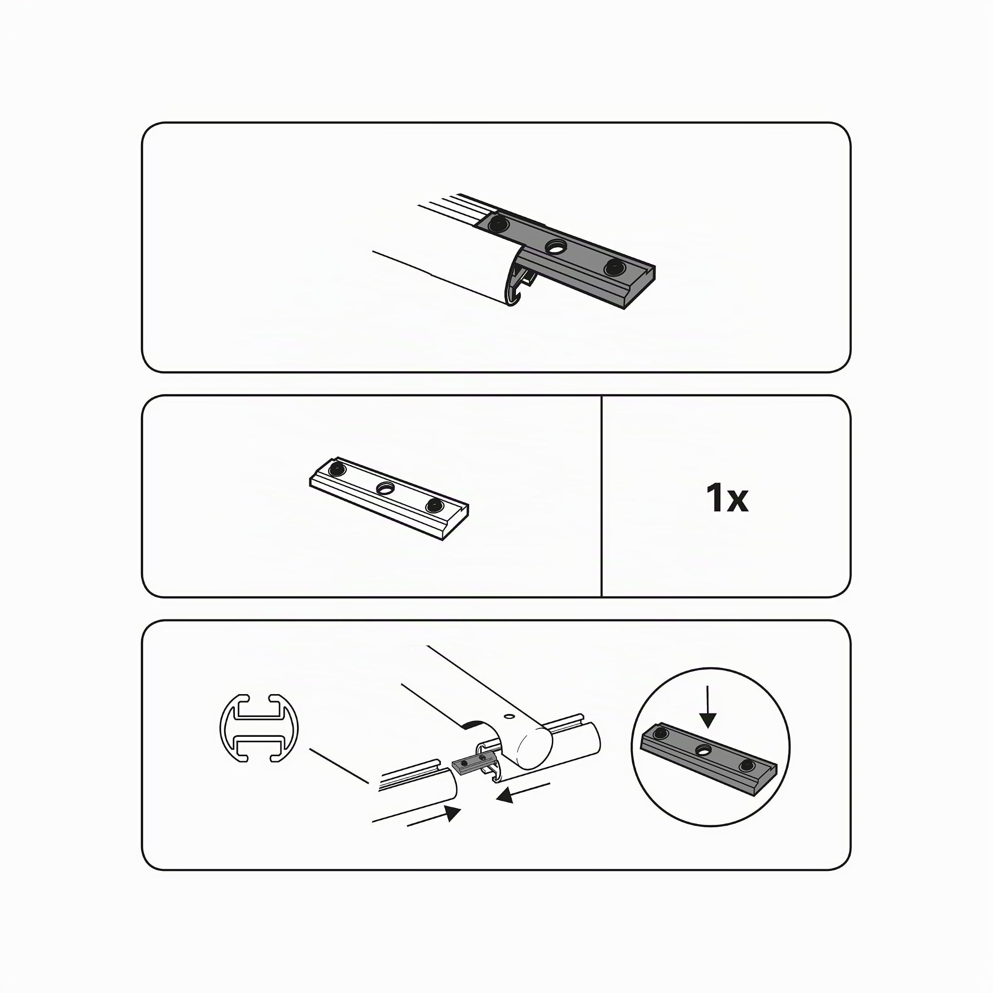 Gardinia Chicago Schienenverbinder 20 mm Aluminium Metall