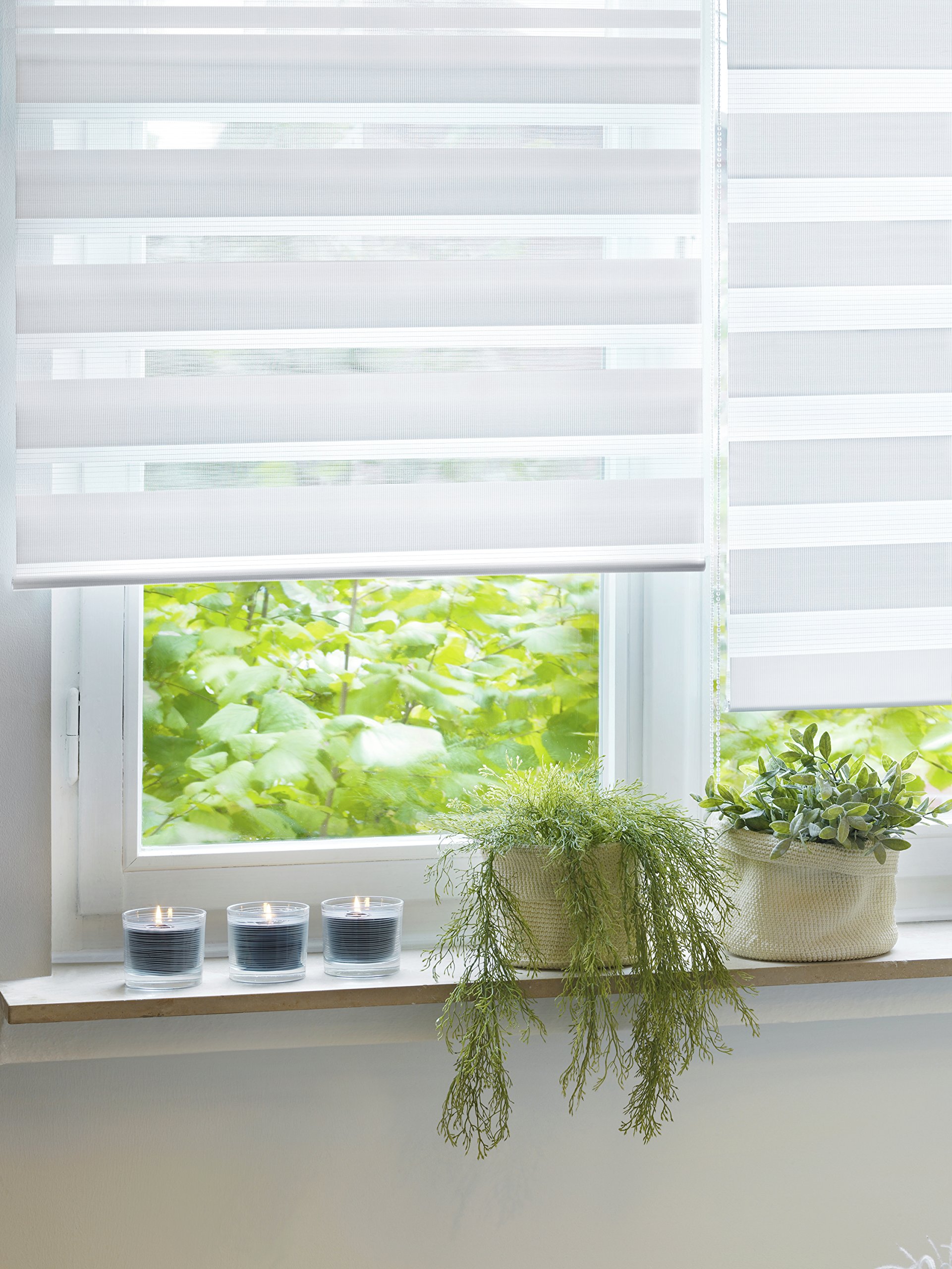 GARDINIA EASYFIX Doppelrollo 12944 Weiß 140x160 cm mit Kassette