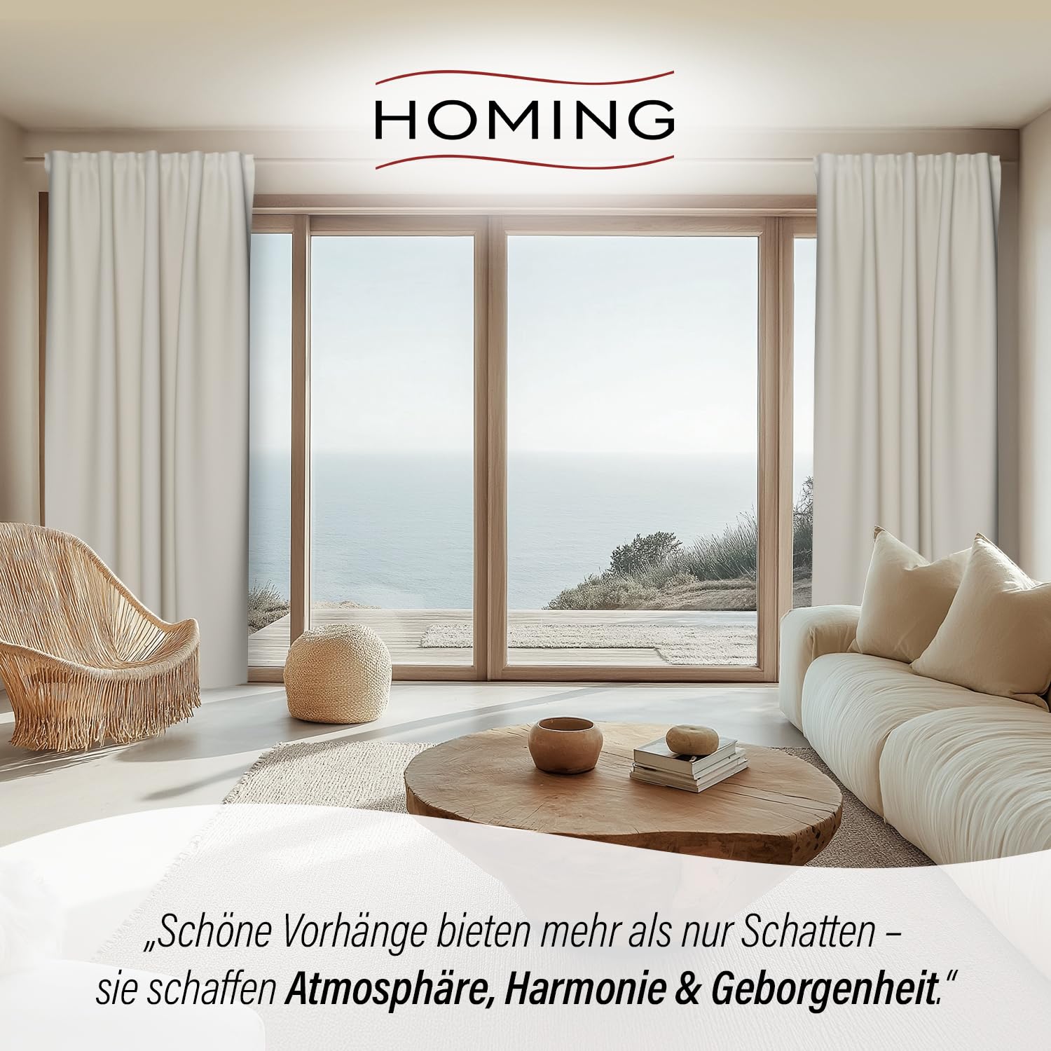 Homing Kalin Vorhang blickdicht Beige 140x245 cm