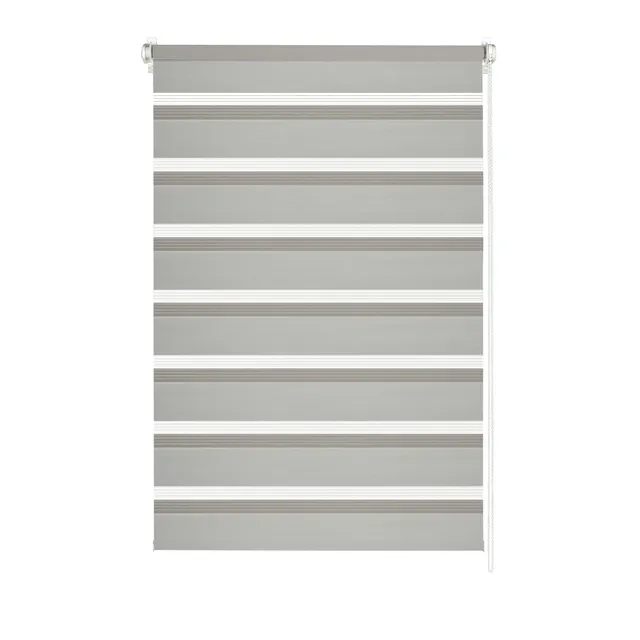 Gardinia EASYFIX Shaun Doppelrollo 60x150 cm Hellgrau Streifen