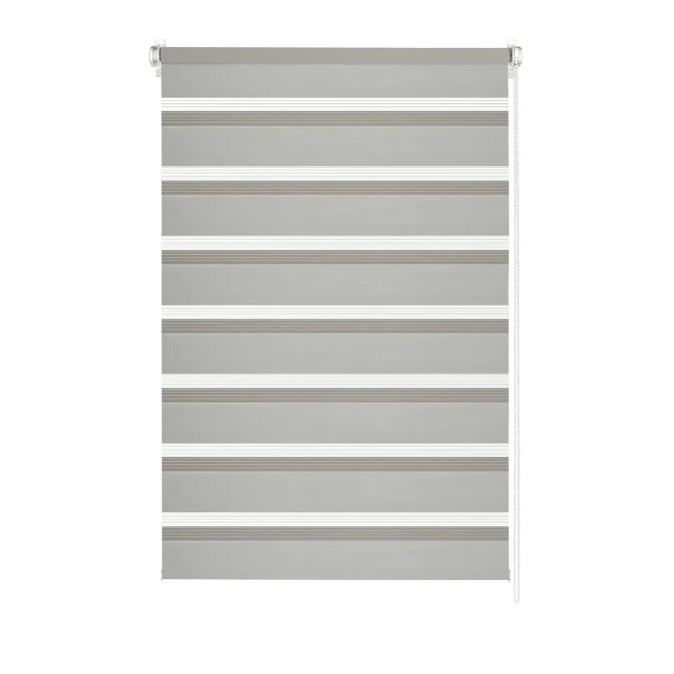 Gardinia EASYFIX Shaun Doppelrollo 60x150 cm Hellgrau Streifen
