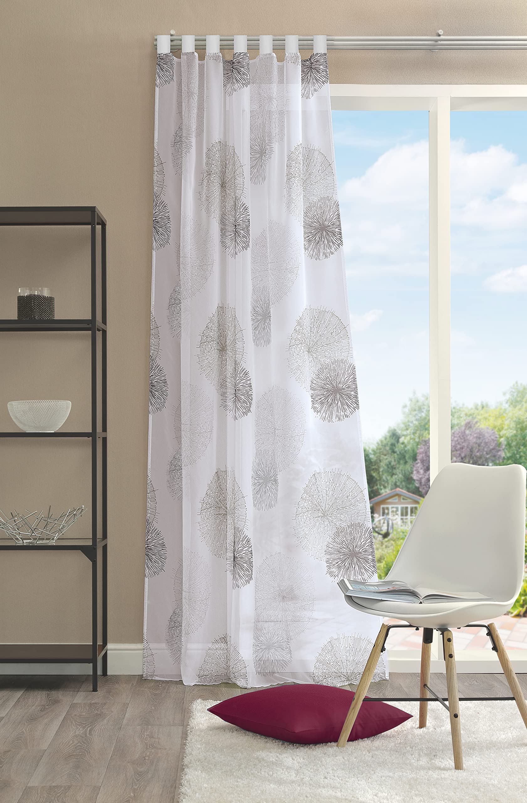 Home Fashion Rawlins Schlaufenschal 225x140 cm Grün bedruckt