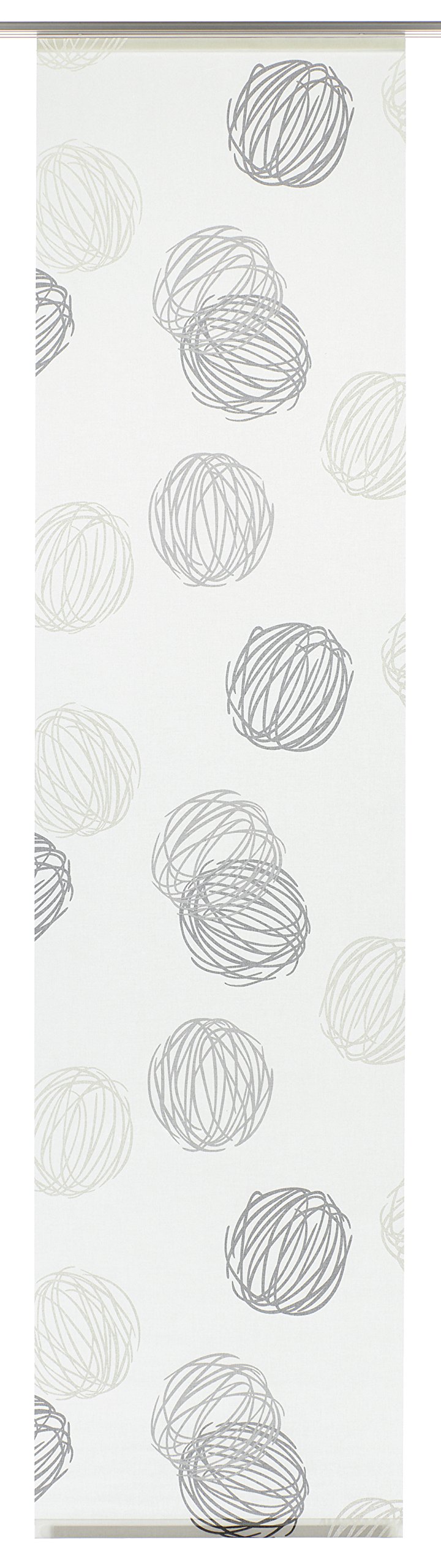 GARDINIA Solid Flächenvorhang Wave weiß-grau 60x245 cm