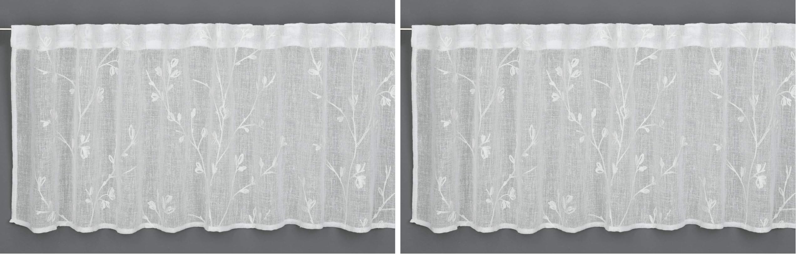 Gardinia Country Bistro-Gardine Natur 140 x 45 cm Stickerei