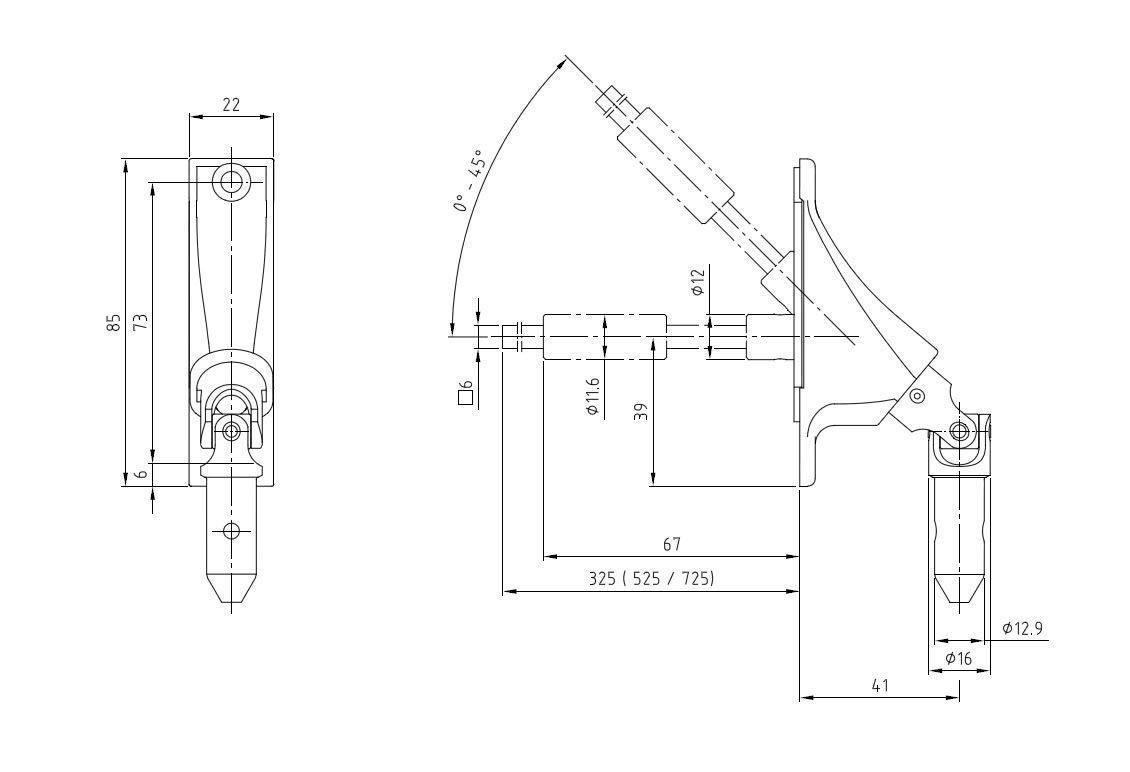 Warema Terrea Gelenklager 12,9 mm 0-45°