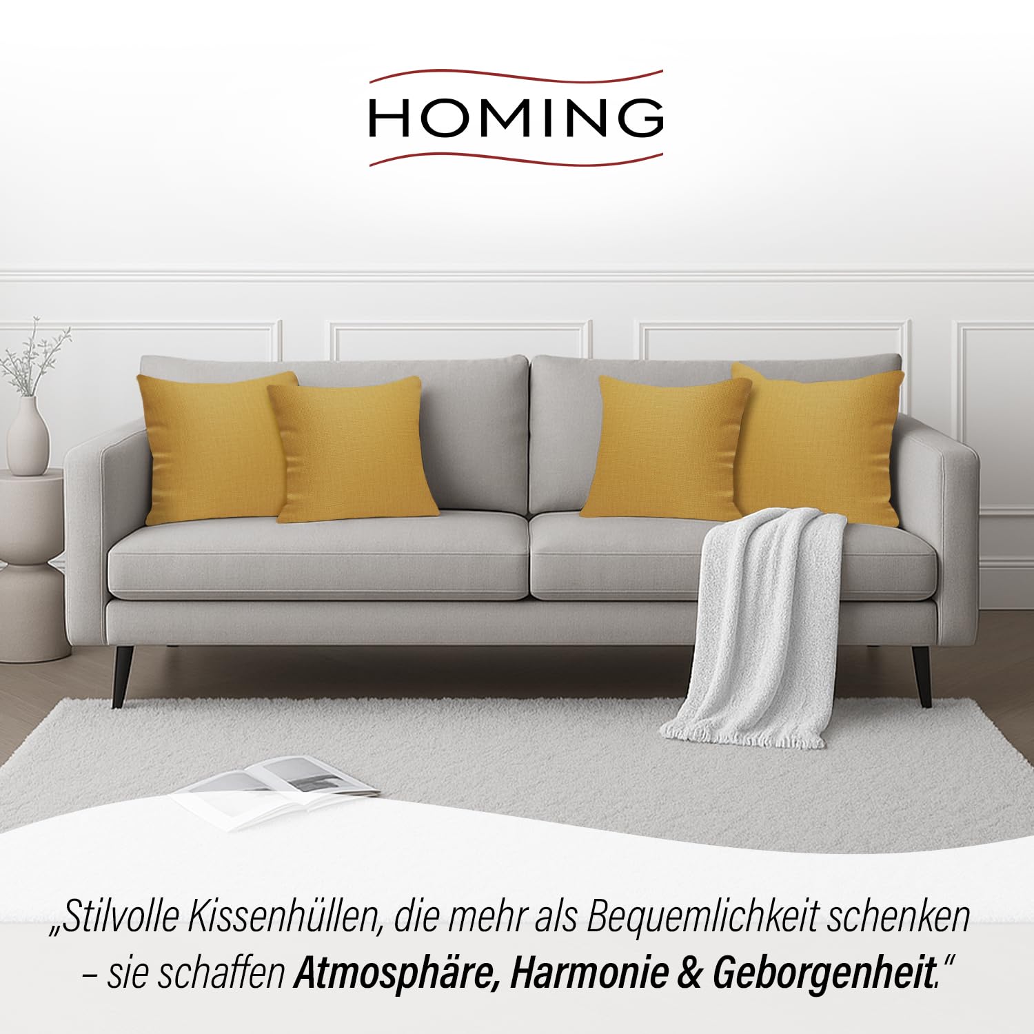 Homing St. Moritz Kissenhülle 40x40 Honig Struktur