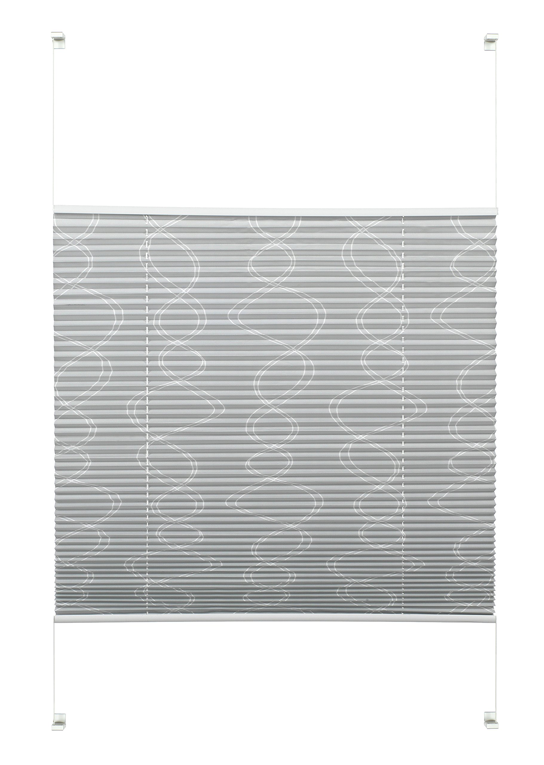 GARDINIA EASYFIX Plissee Curl Grau 50x130 cm blickdicht