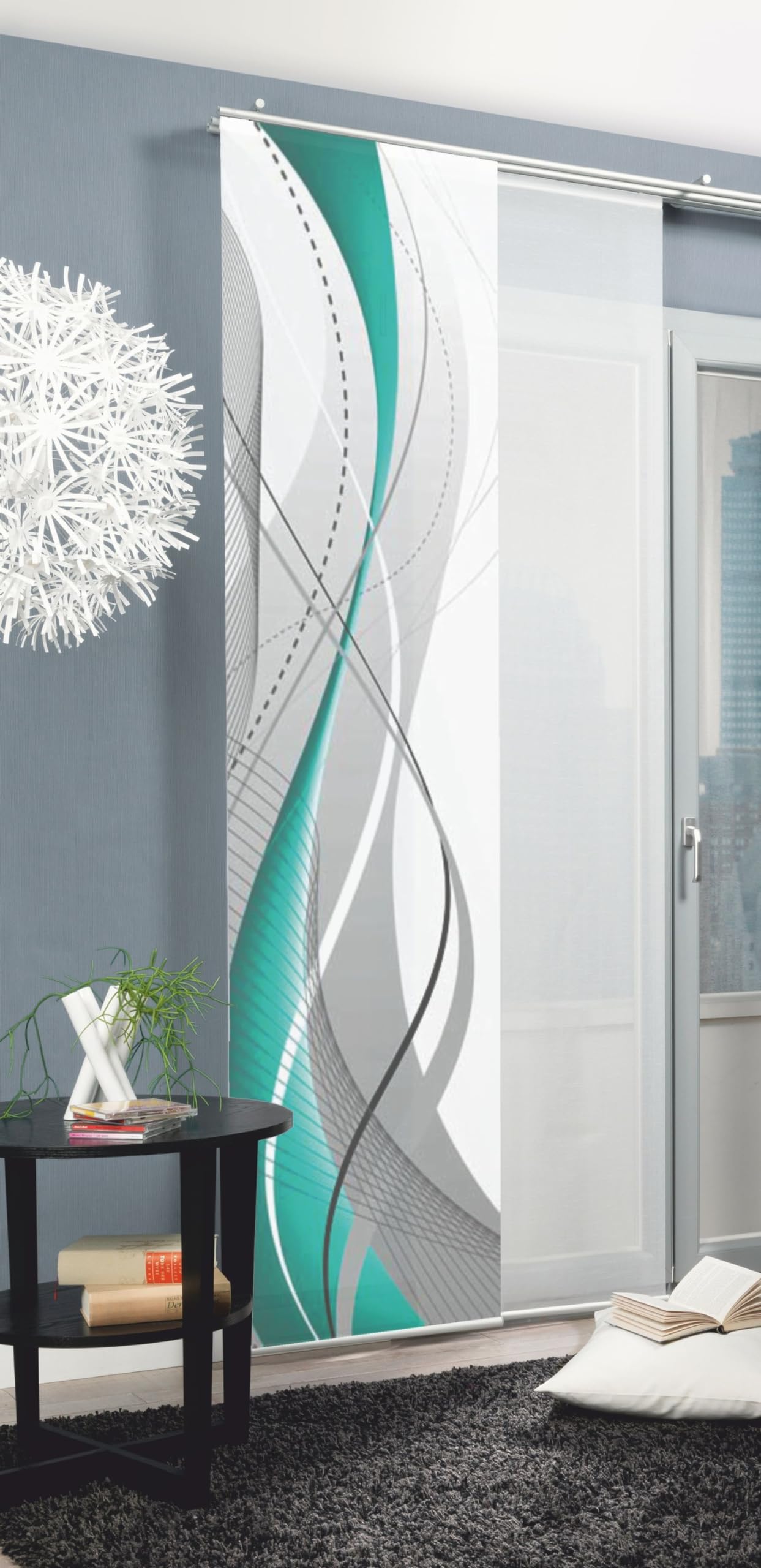 Home Fashion Carlisle Schiebegardine 60x245 cm Petrol