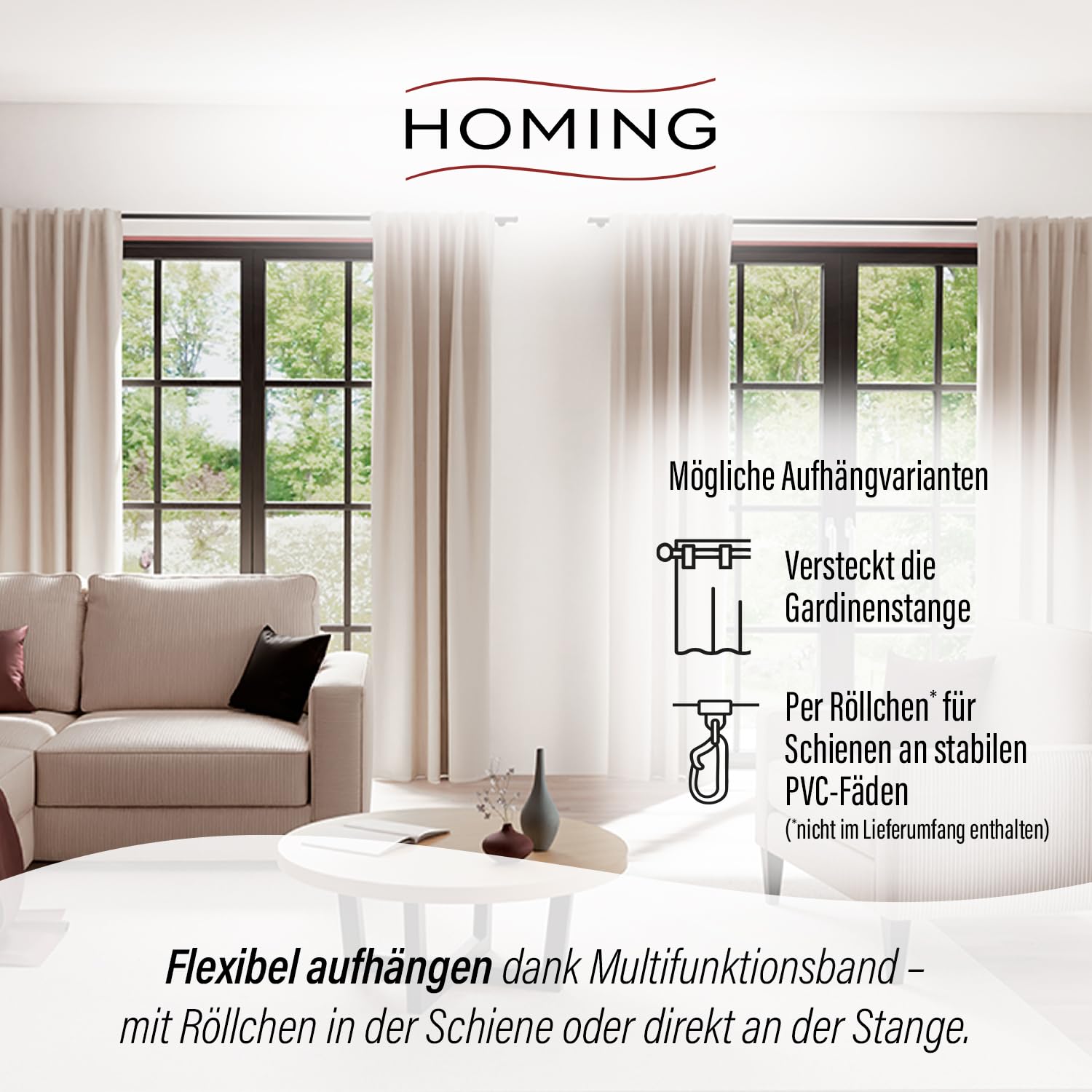 Homing Kalin Vorhang blickdicht Beige 140x245 cm