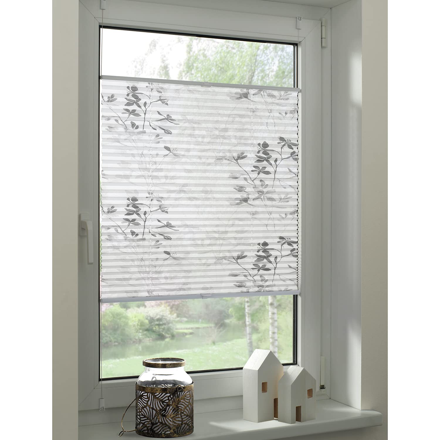 GARDINIA Bella EASYFIX Plissee Weiß 80x130 cm blickdicht