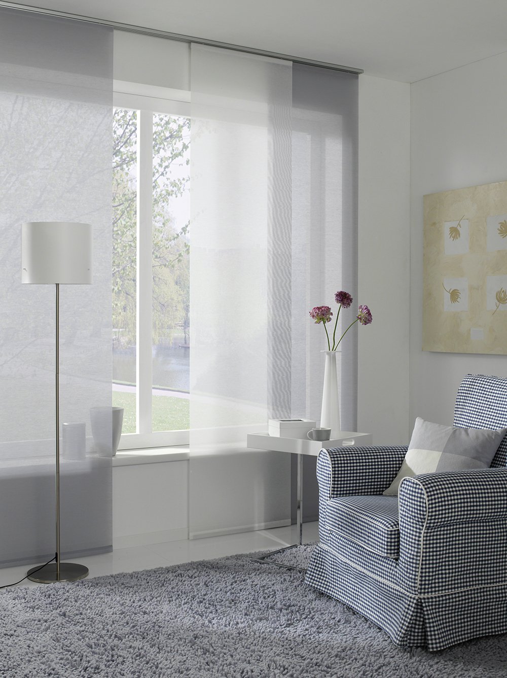 Gardinia Solid Flächenvorhang Entry Grau 60x245 cm Sichtschutz
