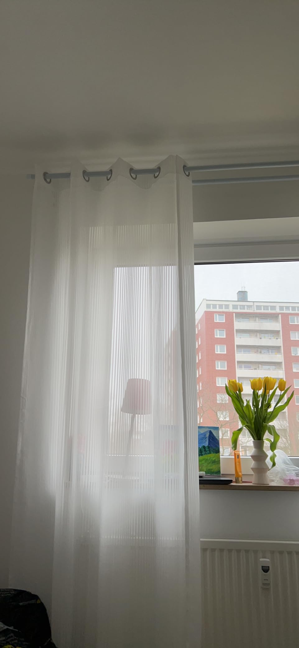 Topfinel Gardinen Ösen Vorhänge Weiß 140x225 cm 2er Pack
