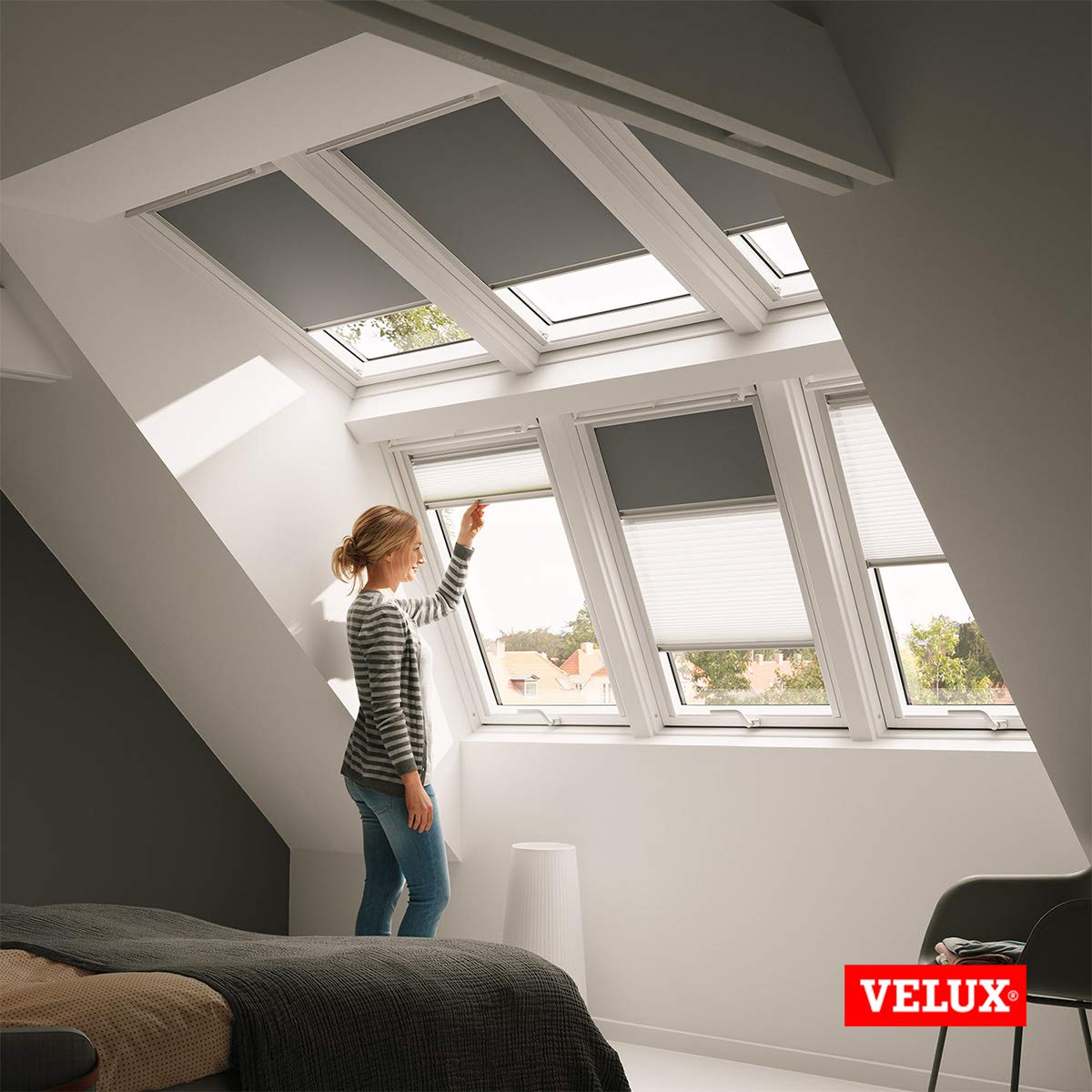 Velux Verdunkelung Plus Duo Rollo sandbeige CK02 Dachfenster