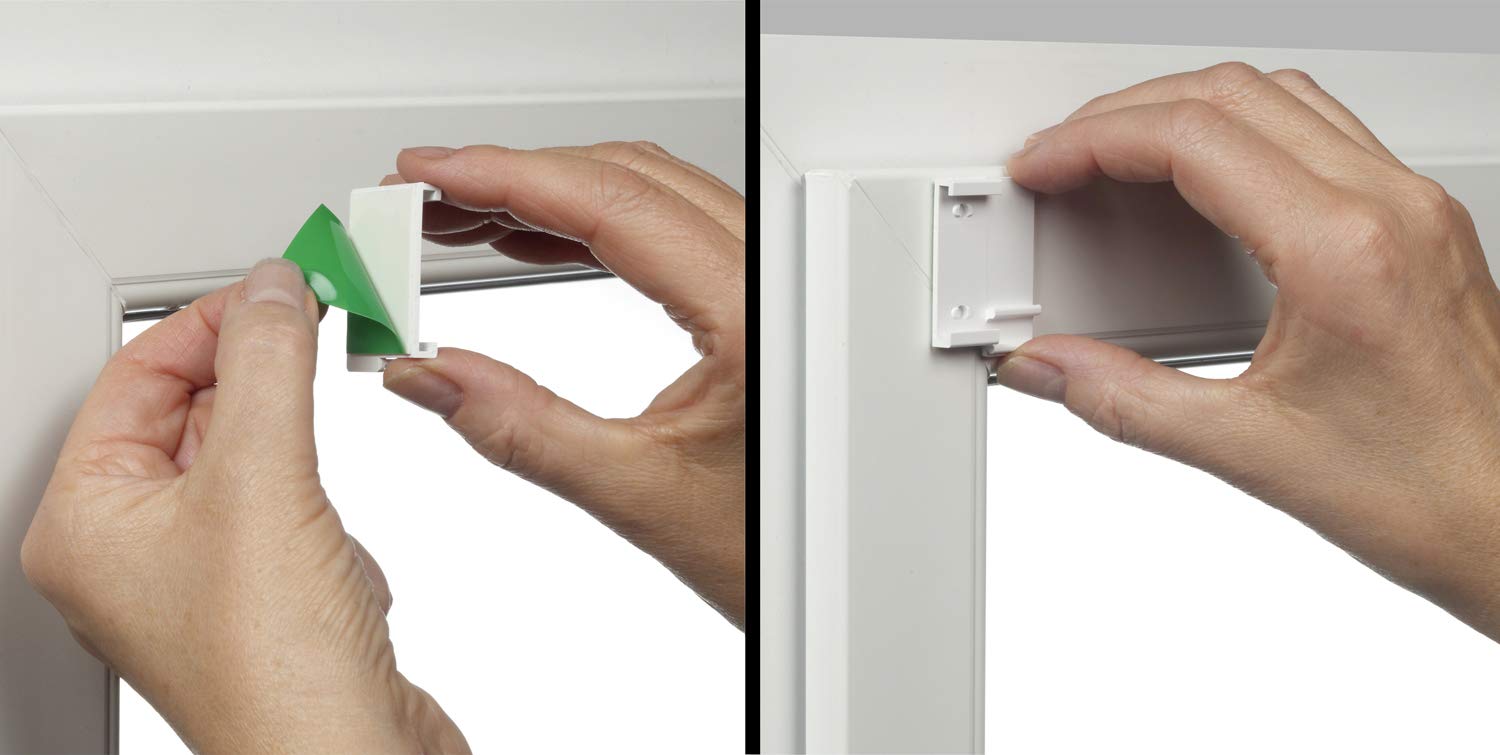 GARDINIA EASYFIX Rollo Klebe- und Klemmset Weiß ohne Bohren