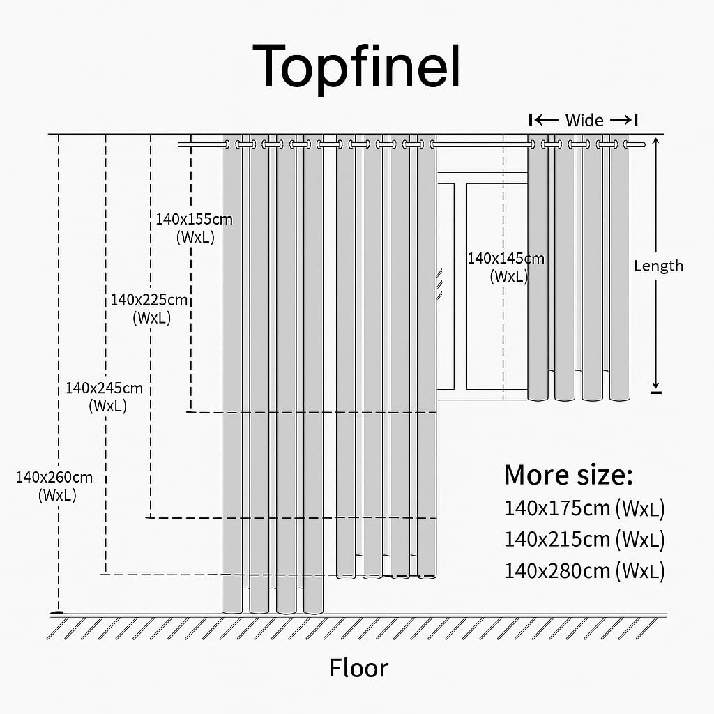 Topfinel Ösenvorhang 145x140 cm weiß 2er Set halbtransparent