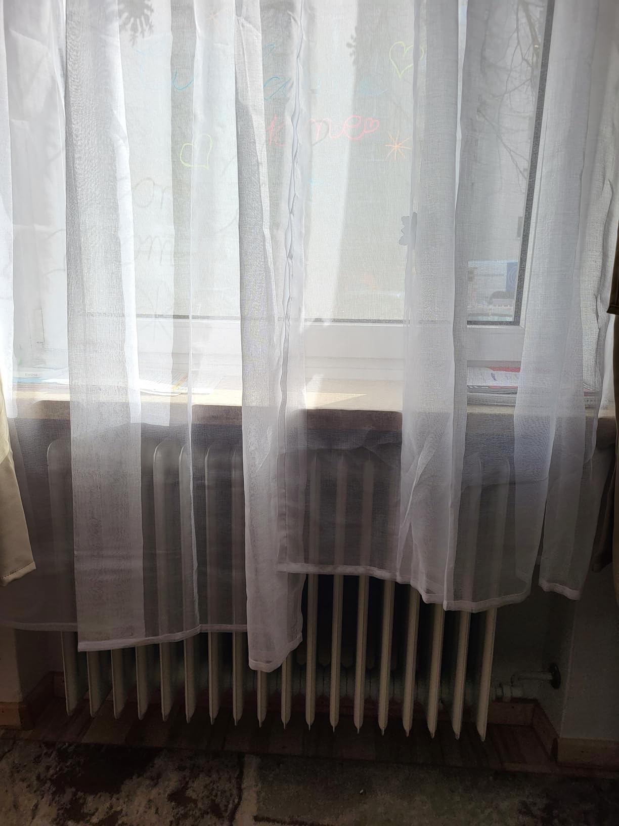 Topfinel Gardinen Vorhänge Voile Weiß 140x245 cm 2er Set