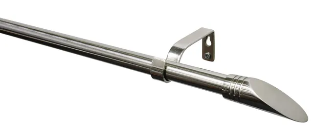 GARDINIA Denver Ellipse Gardinenstangen-Set 190-340 Edelstahl