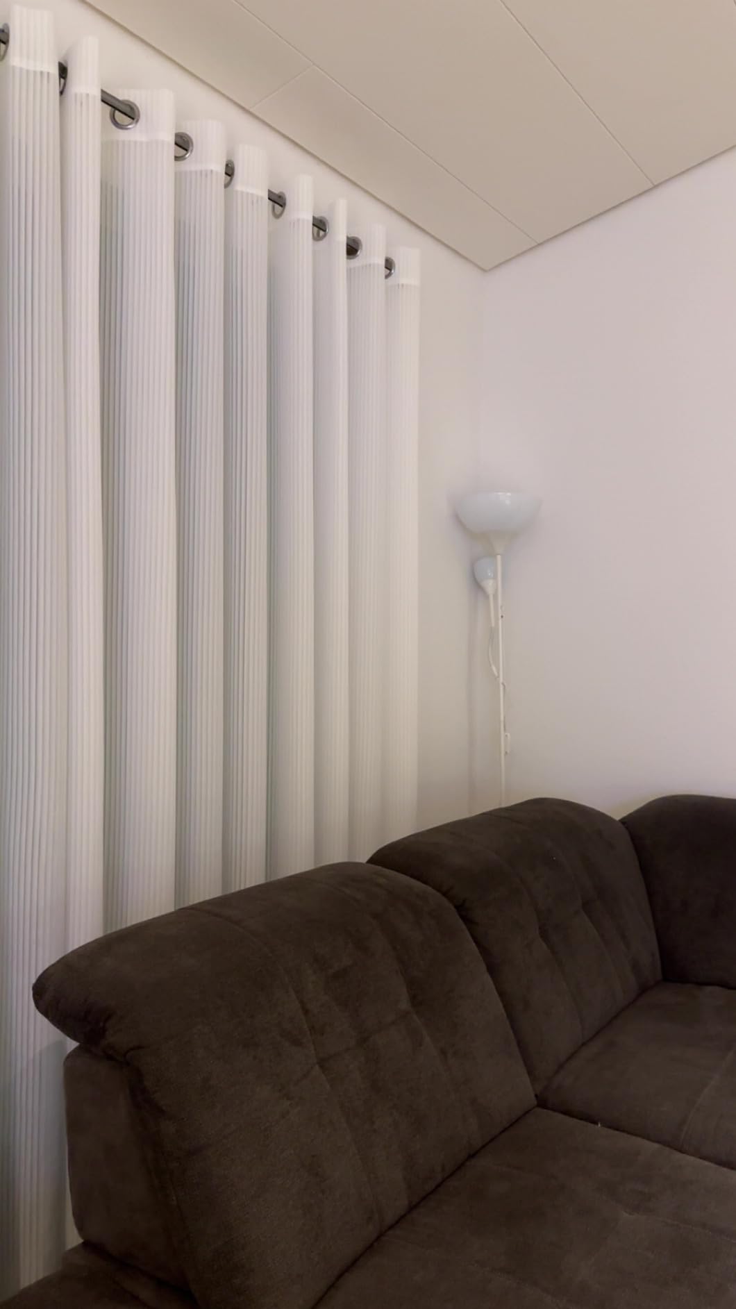 Topfinel Gardinen Ösen Vorhänge Weiß 140x225 cm 2er Pack